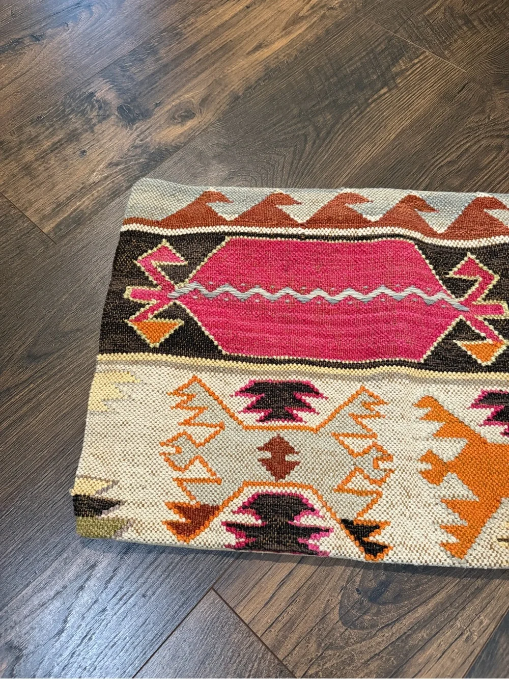 Pottery Barn Kilum Lumbar Pillow Cover Multicolored Wool Cotton Size 16” X 26”